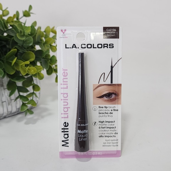 L.A. Colors Other - L.A. COLORS Liquid Eyeliner Matte Brown C62106 ~ Fine Tip Brush ~ New